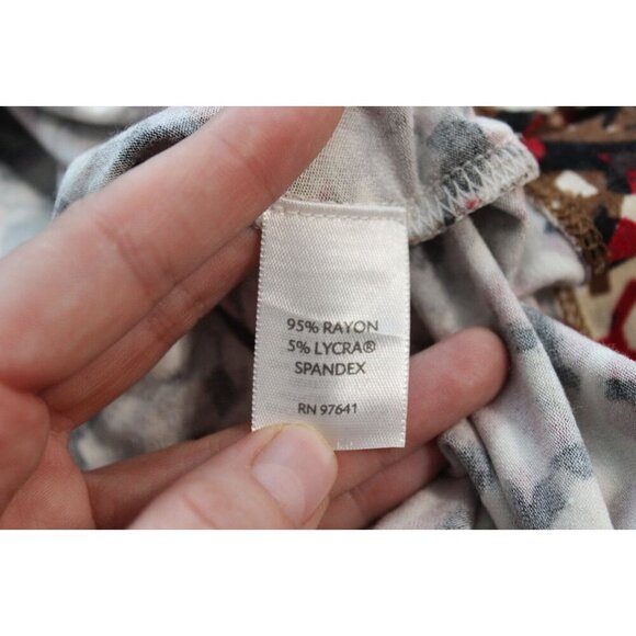 J Jill Wearever Collection Tunic Blouse Size Small Geometric Stretch 3/4 Sleeve - Picture 10 of 10